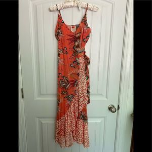 Anthropologie petite maxi wrap dress XSP